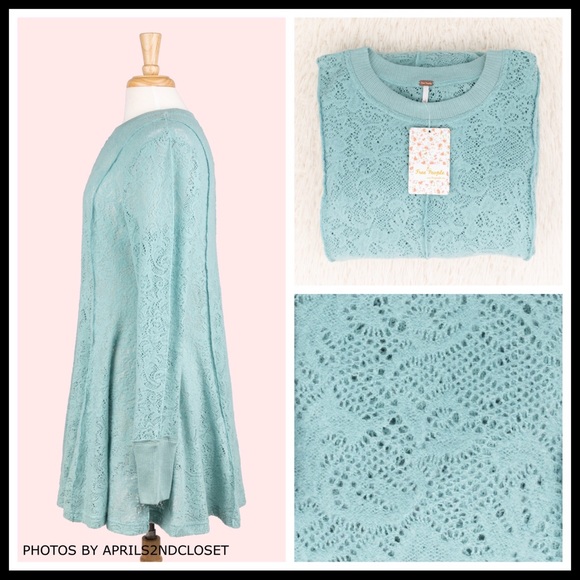 FREE PEOPLE BOHO FLOWY TUNIC SWEATER MINI A2C - Picture 13 of 16